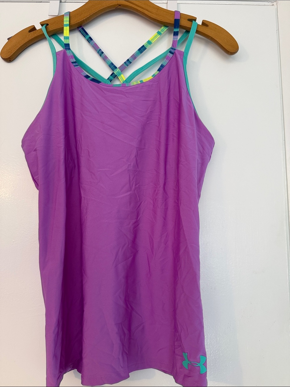 Under Armour Purple Tank Top with Teal & Multicolor Straps